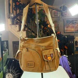 Stylish Tan Men's Triple Tree Messenger Bag